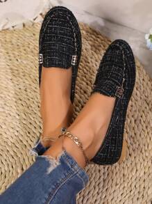 Lightweight Flat Canvas Slip-On Loafers For Women, Casual Daily Wear