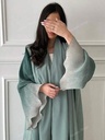 Women's Elegant Gradient Color Crinkled Flare Sleeve Abaya