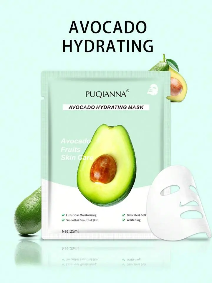 PUQIANNA Avocado Hydrating Mask – Masque Visage Hydratant à l’Avocat 25 ml