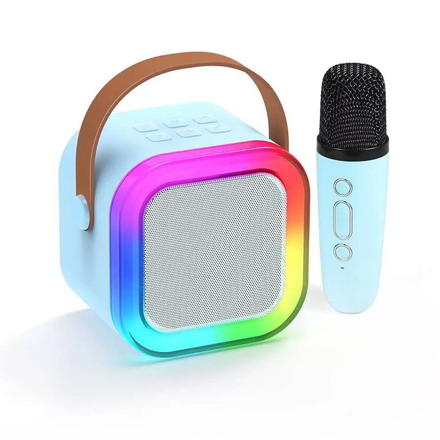 Enceinte Bluetooth Karaoké avec Micro – LED Multicolores