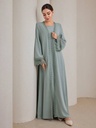 Graceveil 2pcs Women Traditional Long Dress & Abaya Coat Set Modest