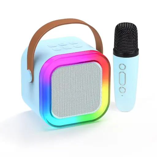 Enceinte Bluetooth Karaoké avec Micro – LED Multicolores