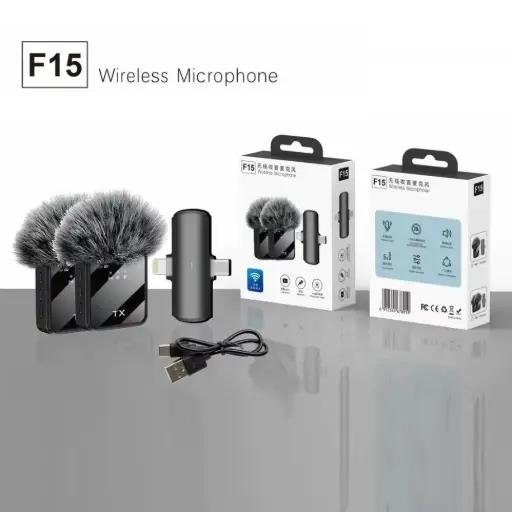 F15 Microphone Sans Fil – Son Clair & Pro Qualité pour Vidéos, Vlogs et Interviews